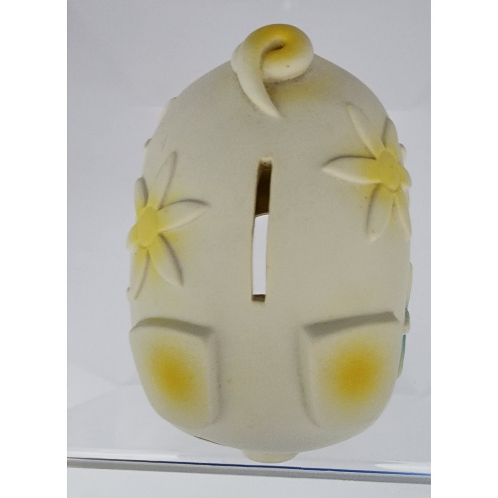 Vintage The First Years Toy Co. Piggy Coin Bank White Floral 1978 w Stopper - Picture 6 of 13